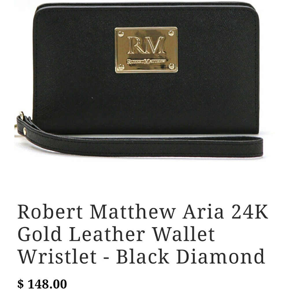 Robert Matthew black Diamond leather wallet+photos