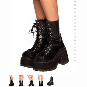 Party Platform Lace-Up Boots in Black!