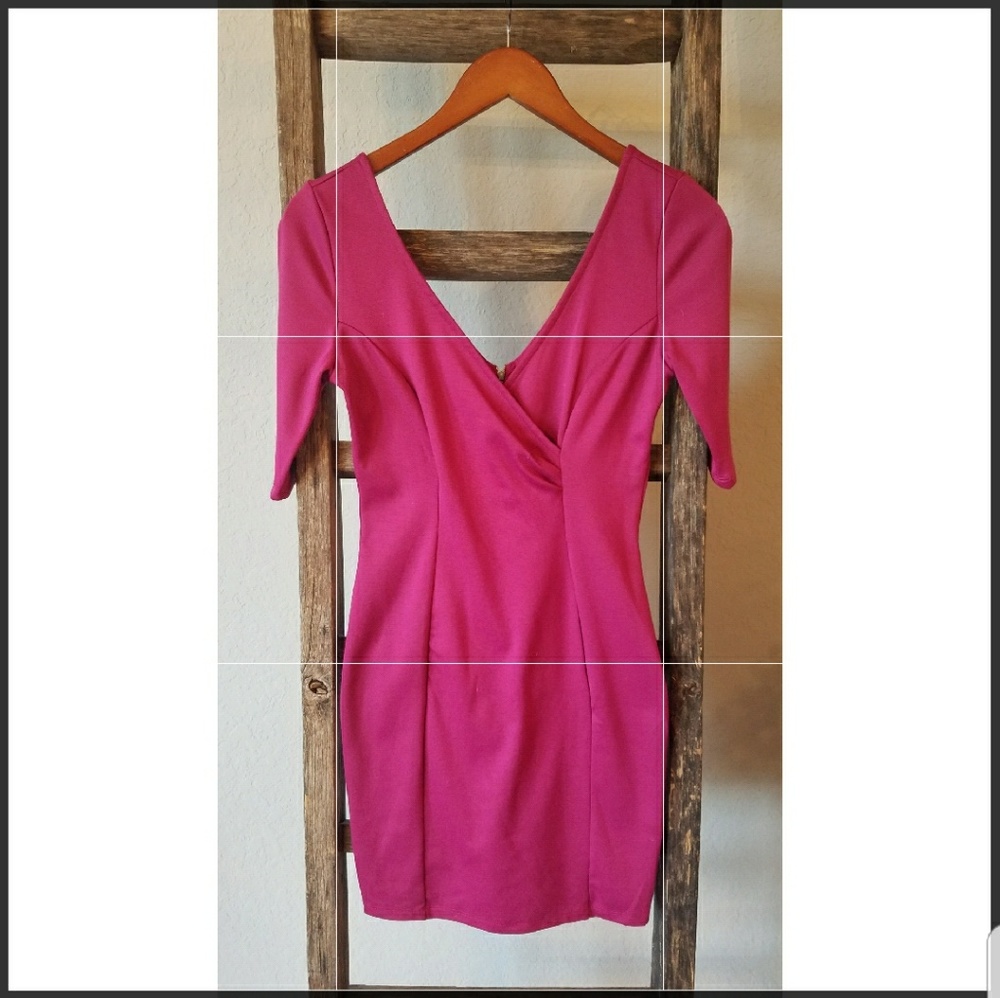 V-neck and low back dress