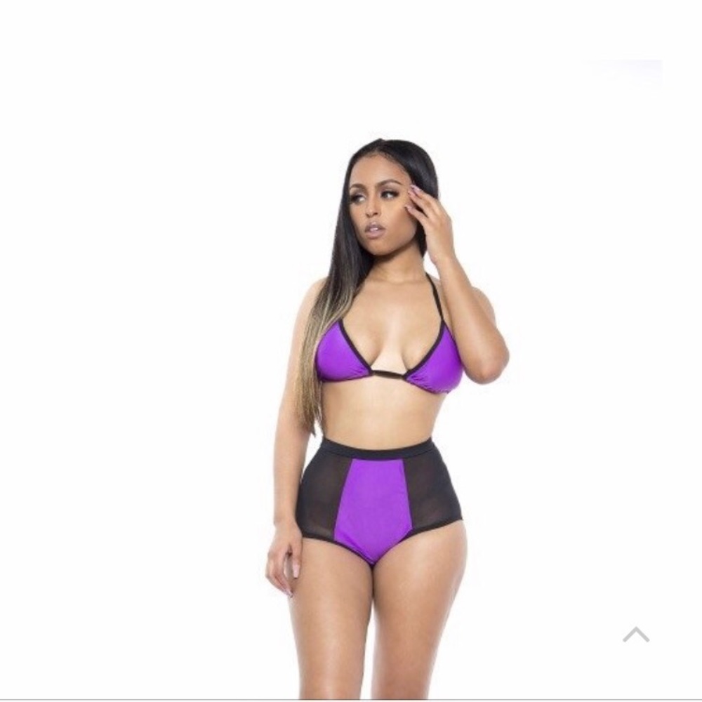 Purple/black bikini