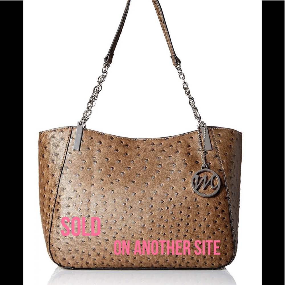 Emilie M. Nancy Ostrich Chain Shoulder Bag.