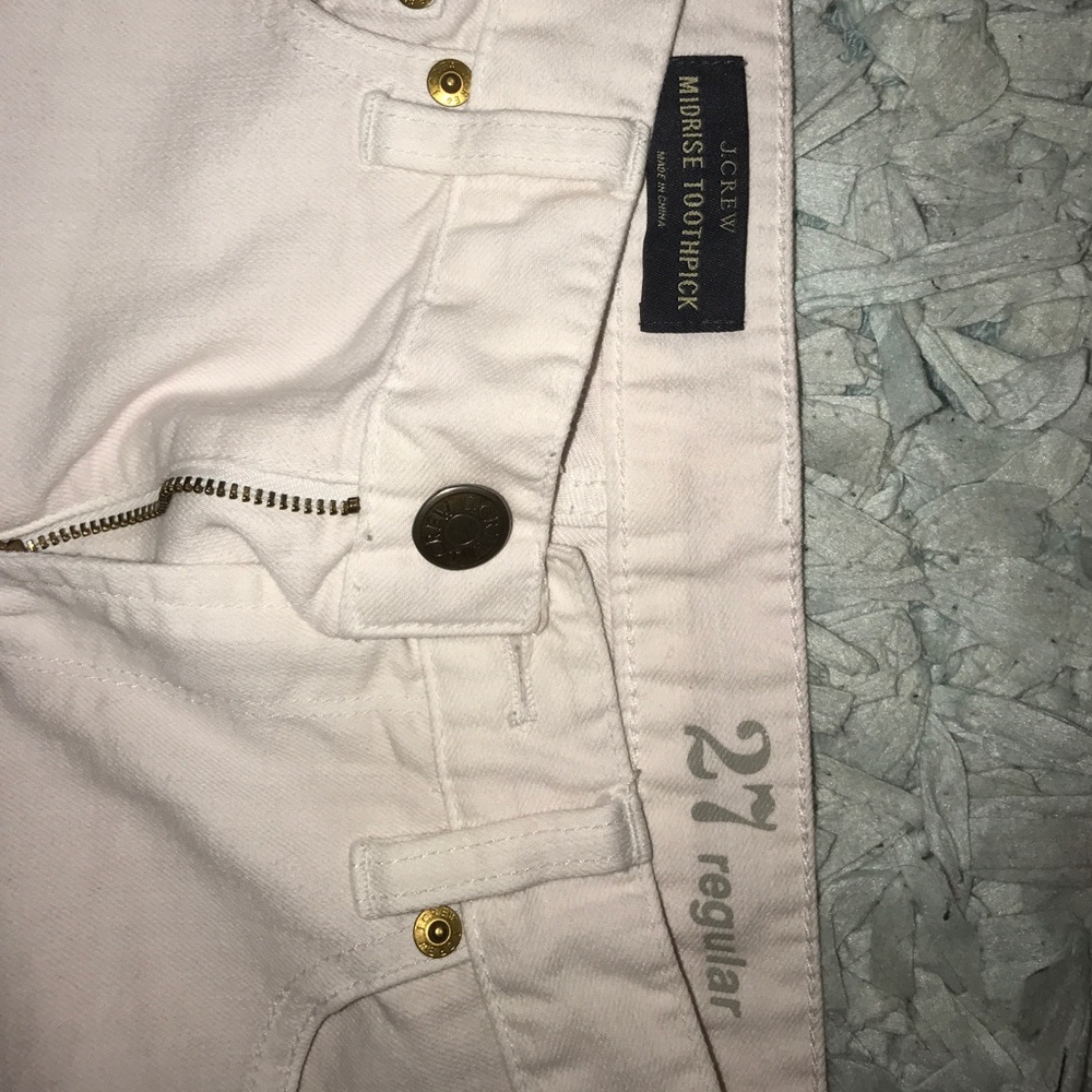 J. Crew white skinny jeans. OFFERS WELCOME