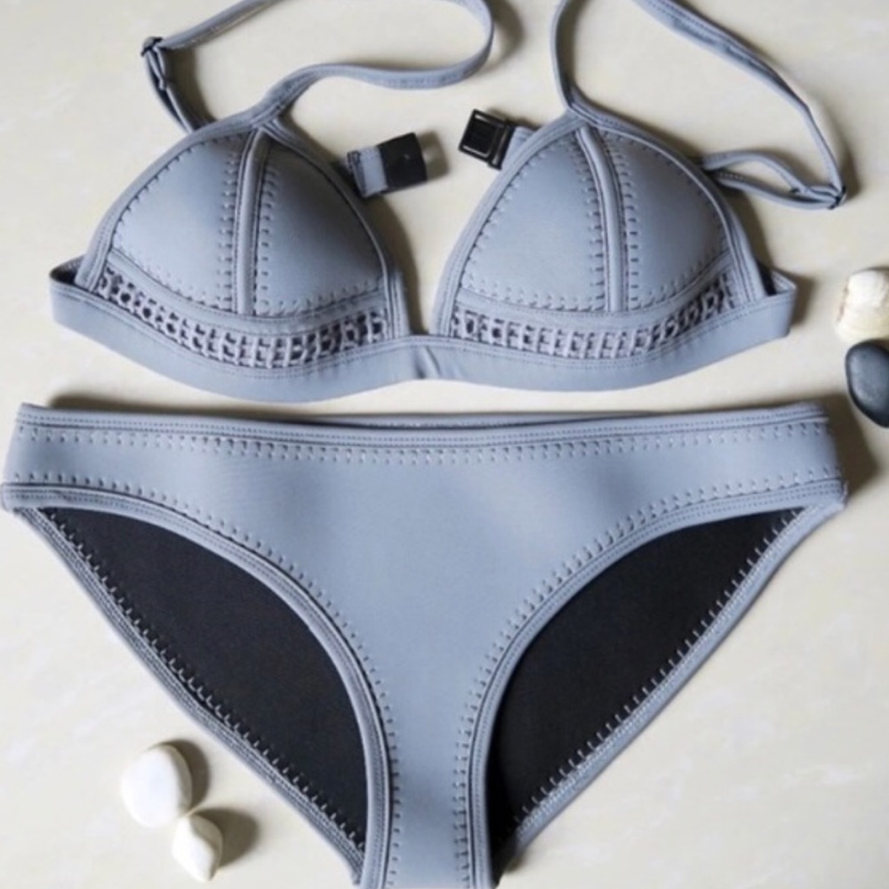 Gray neoprene bikini
