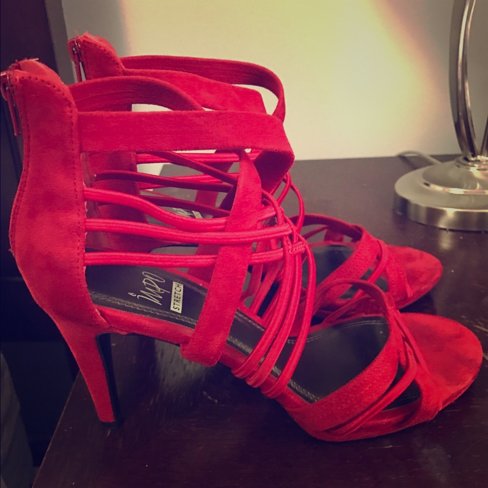 Red Suede Pumps