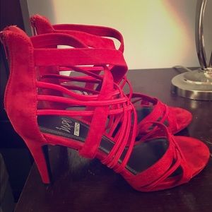 Red Suede Pumps