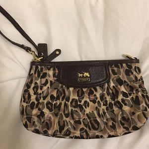 Coach cheetah print wristlet