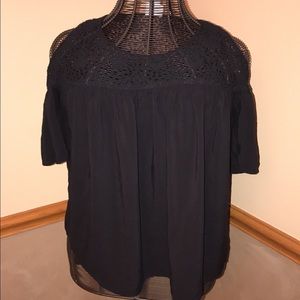All black cold shoulder blouse xl