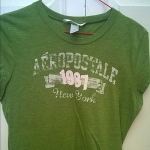 Aeropostale Green Graphic Baby Tee Shirt