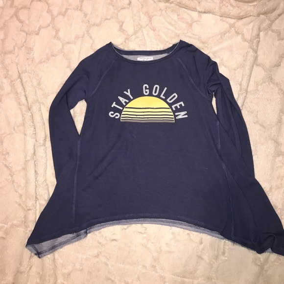 Navy "Stay Golden" shark bite sweatshirt - Picture 2 of 4