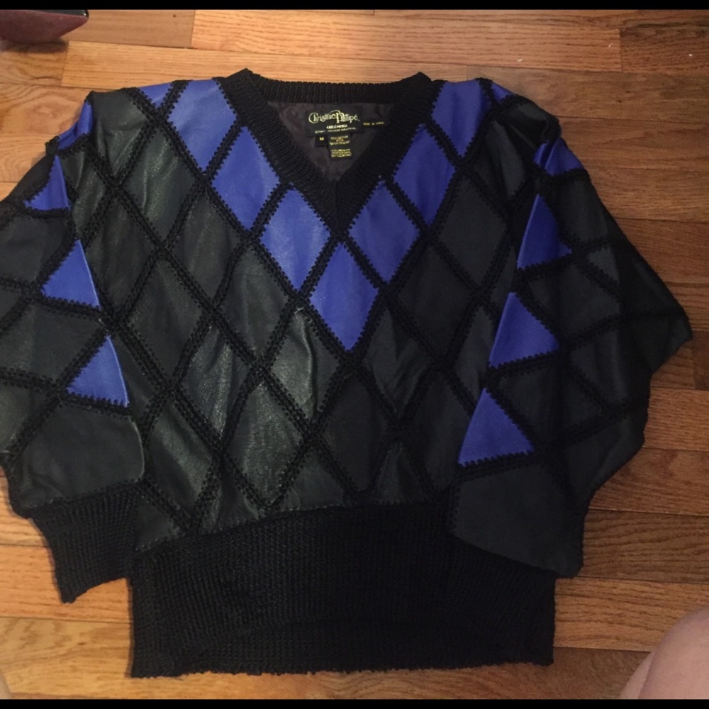 Vintage leather sweater!