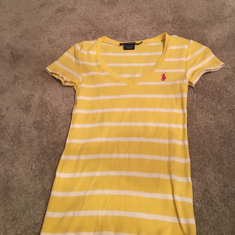 Yellow stripped polo shirt