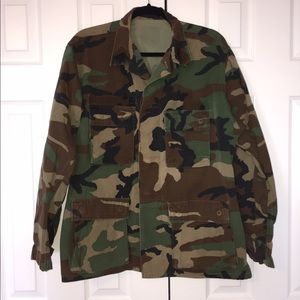 Large Fit Camo Button Up Shirt