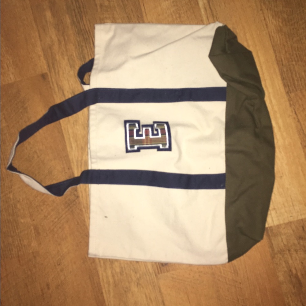 Beach/ tote bag, letter E embroidered, beige