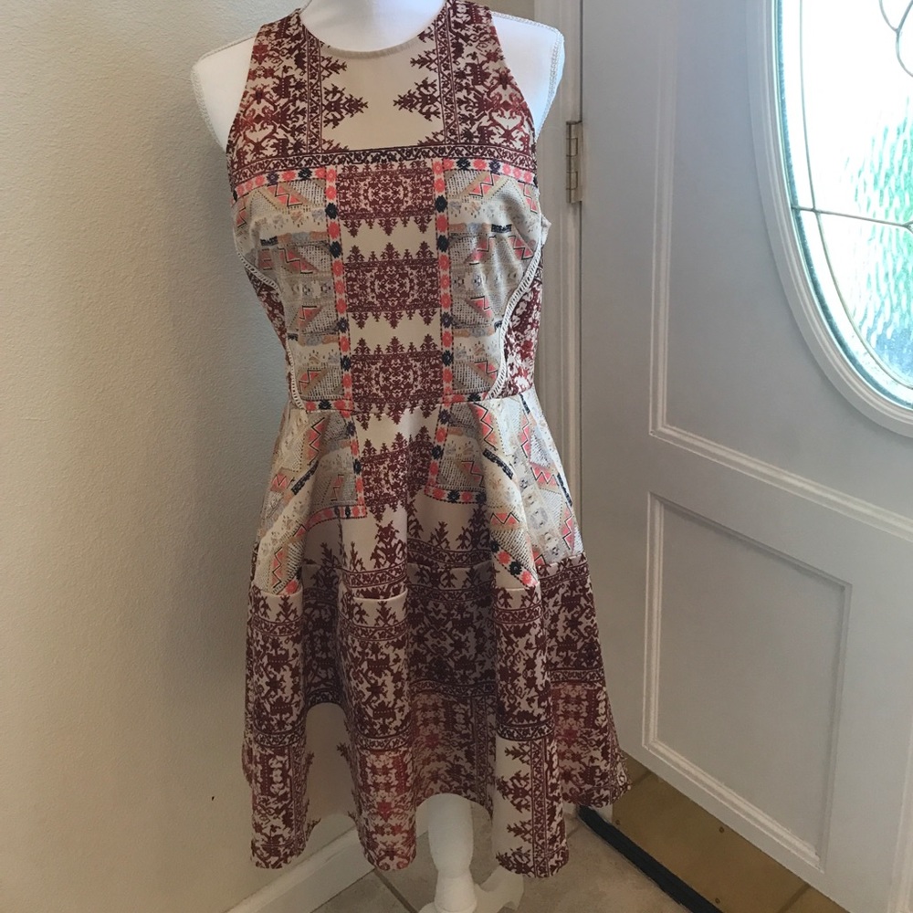 Mossimo brown multi-colored summer dress. Size L