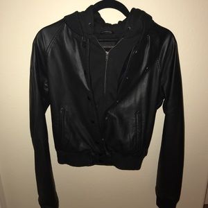 Obey Propaganda Sweatshirt Leather Jacket