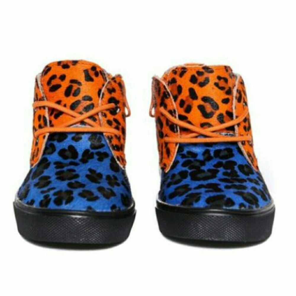 Orange And Blue Leopard High Top