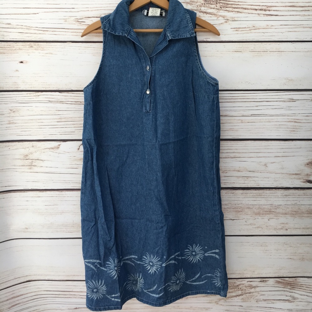 Denim Dress • Alexandra Lee • sleeveless • Sz 8