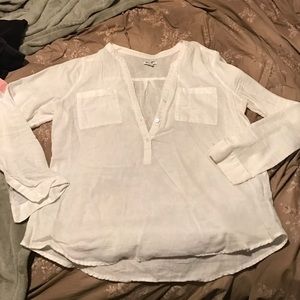 White long sleeve linen tunic