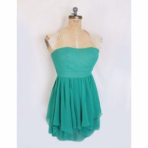 Emerald green chiffon dress