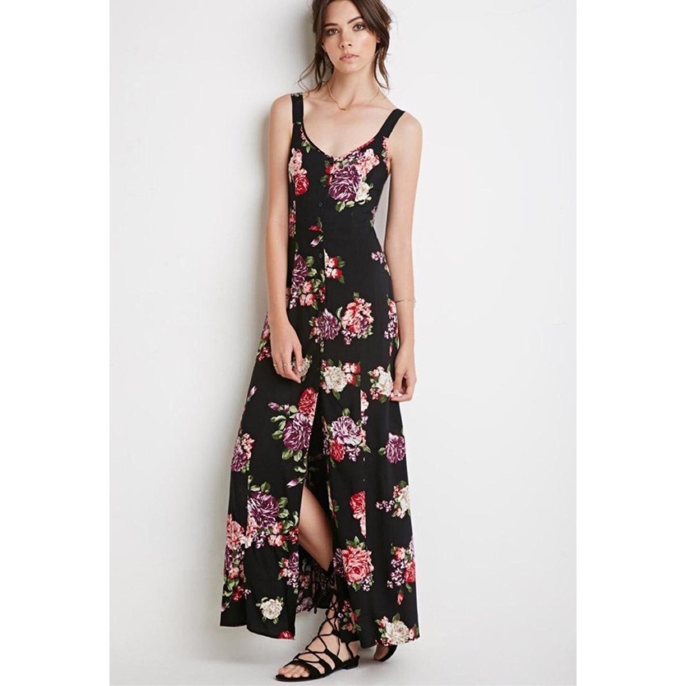 Floral Button Front Maxi