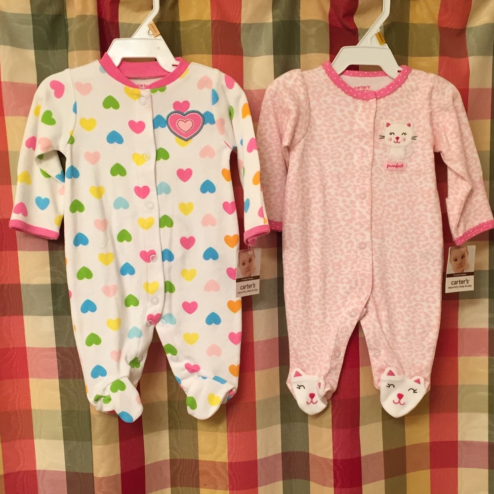 Newborn Carter's Baby Girl Sleepers
