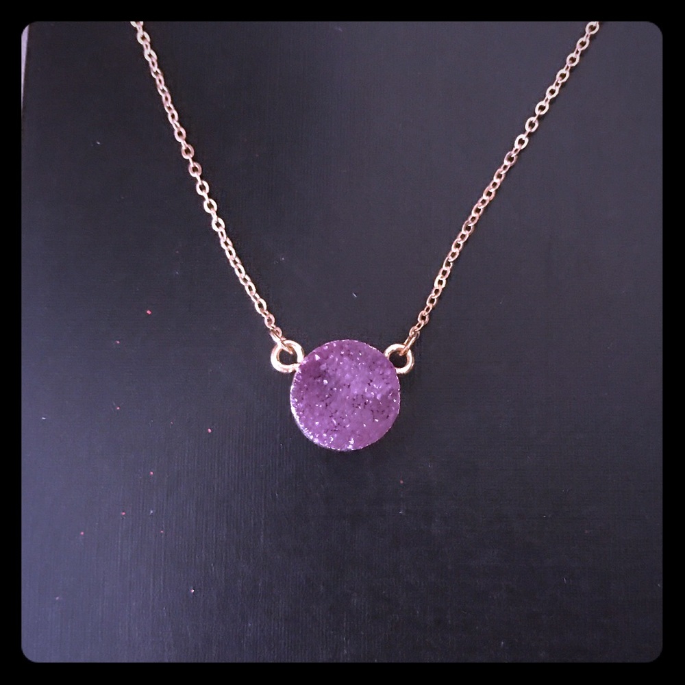Amethyst Druzy Necklace