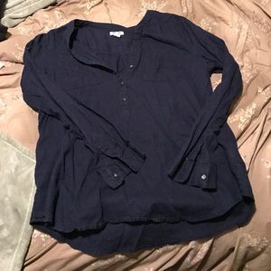 Navy linen pull over tunic