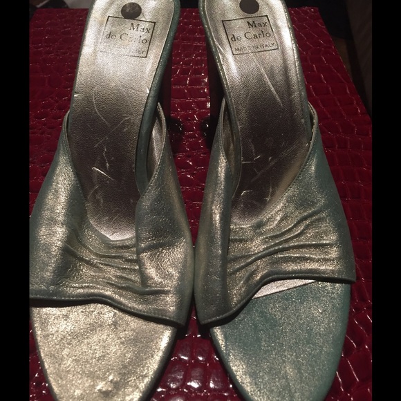 Beautiful green mules with specs of silver. - Picture 1 of 1