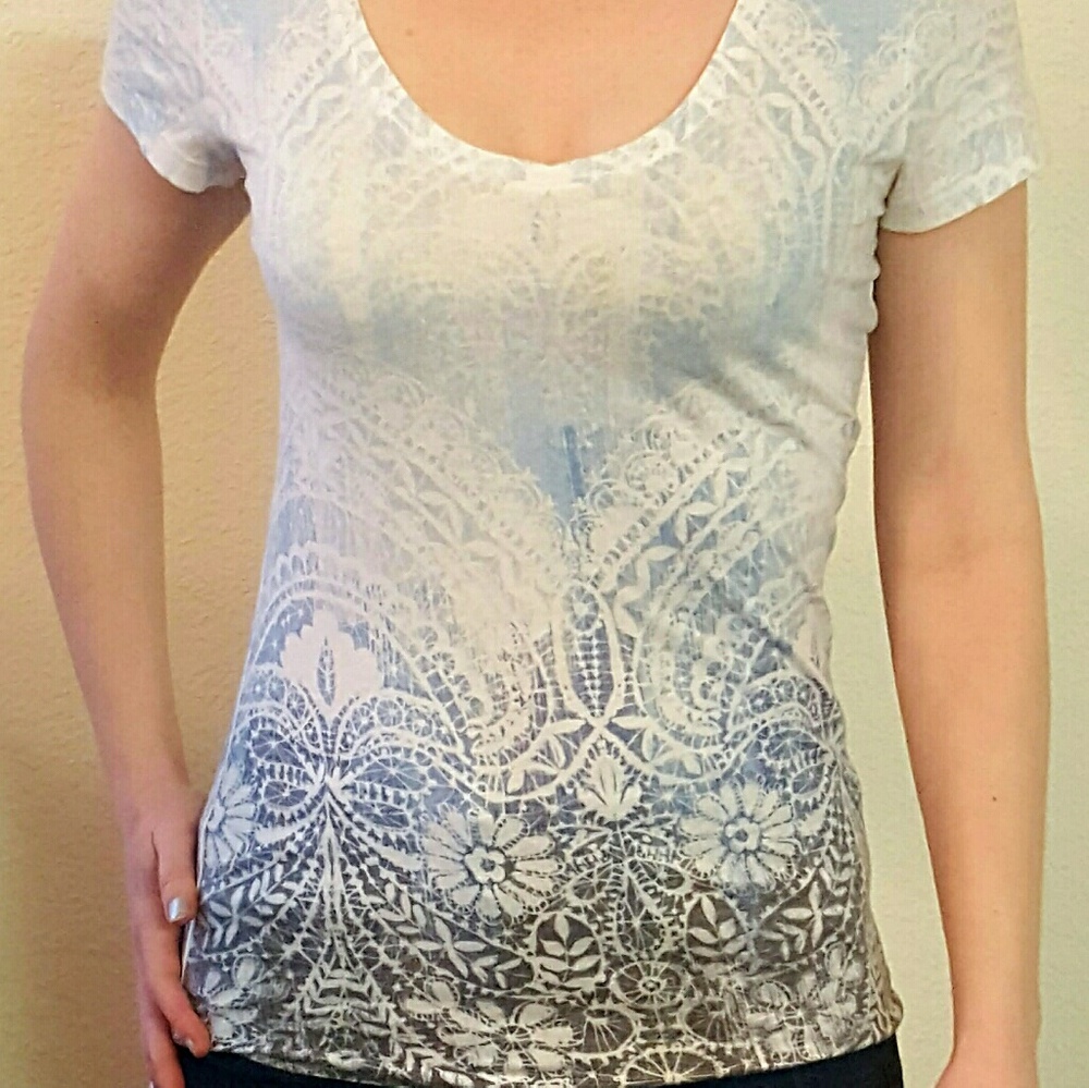 Express Doily patterned short sleeve shirt