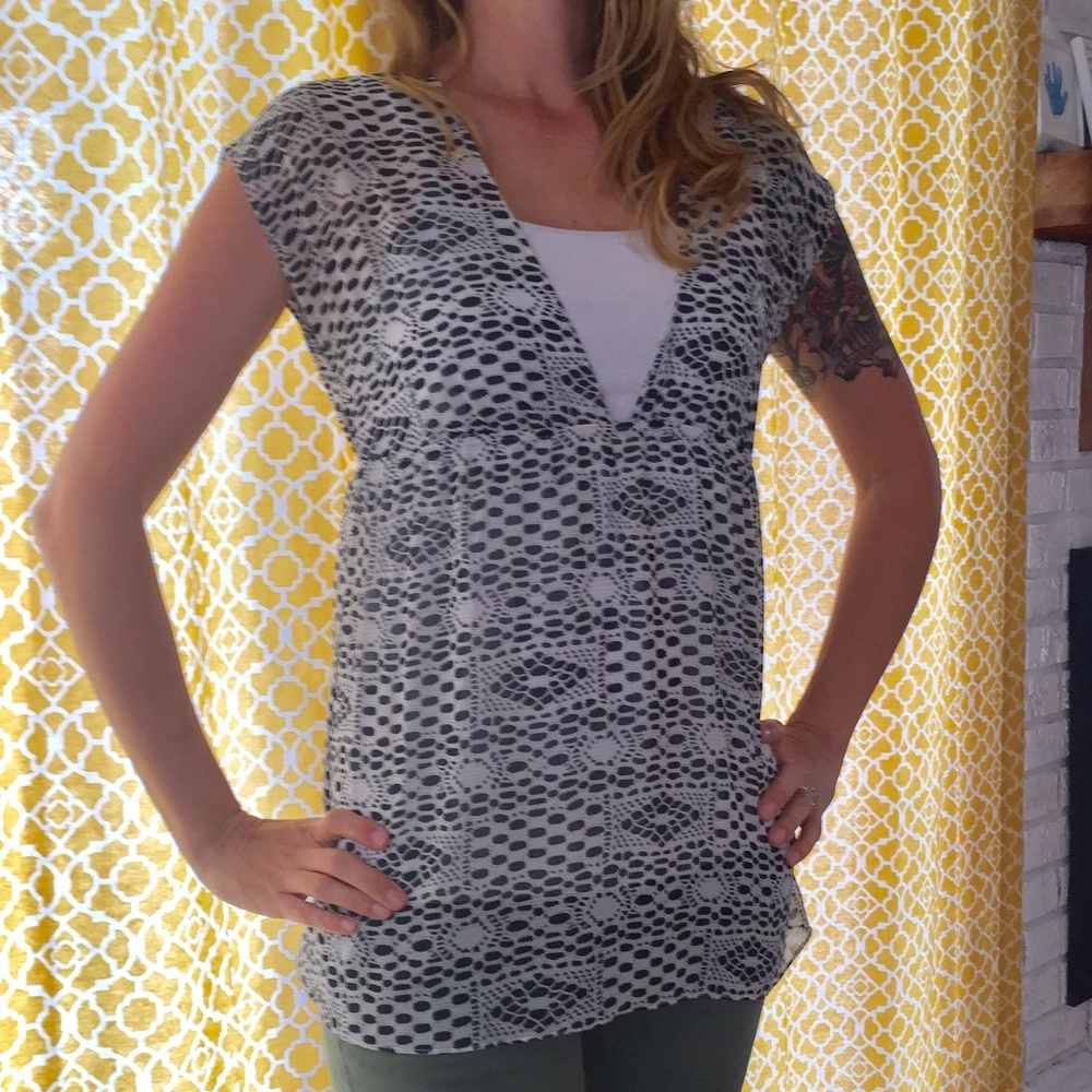 FREE with any purchase! Sheer v-neck top