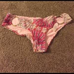 Pink paisley bikini bottom