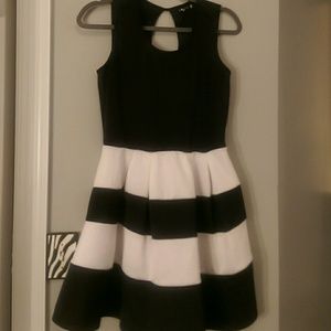 Size 11 Navy Blue & White Striped Dress