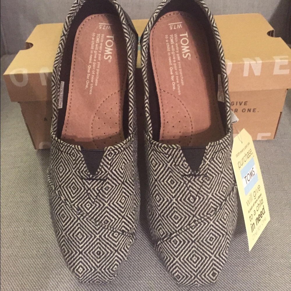 TOMS 'Classic' Print Wool Slip-On Flat Shoes - Picture 5 of 7