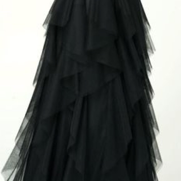 Aidan Mattox black sheer bottom dress - Picture 4 of 4