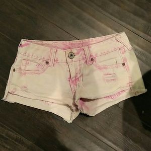Pink jean shorts