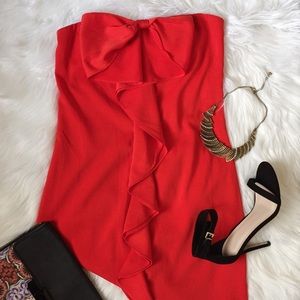 Gianni Bini Strapless Red Padded Mini Dress