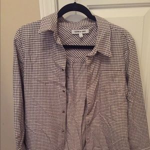 Checked button down