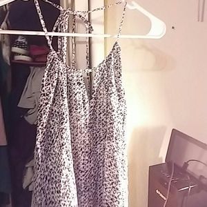 A black and white printed romper