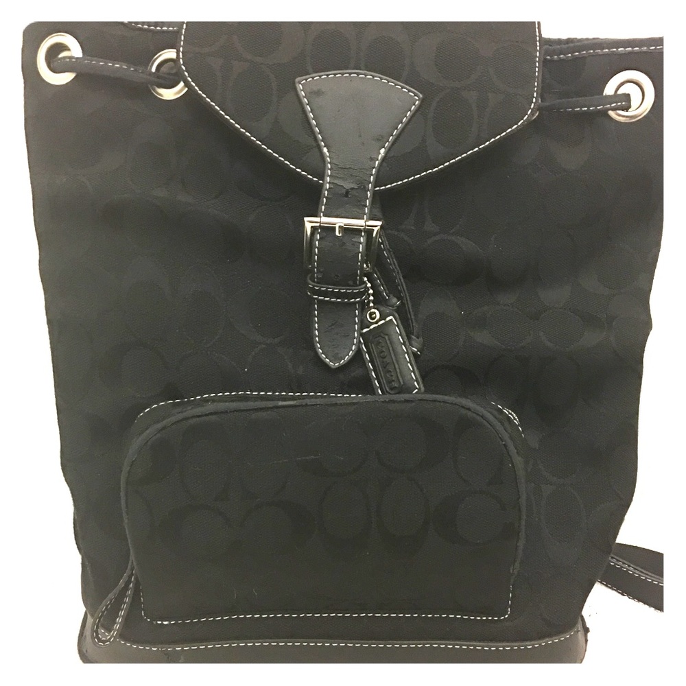 Coach Black Canvas Backpack