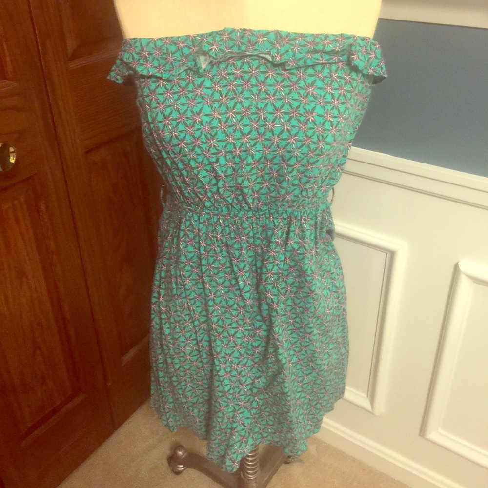 Strapless floral mini