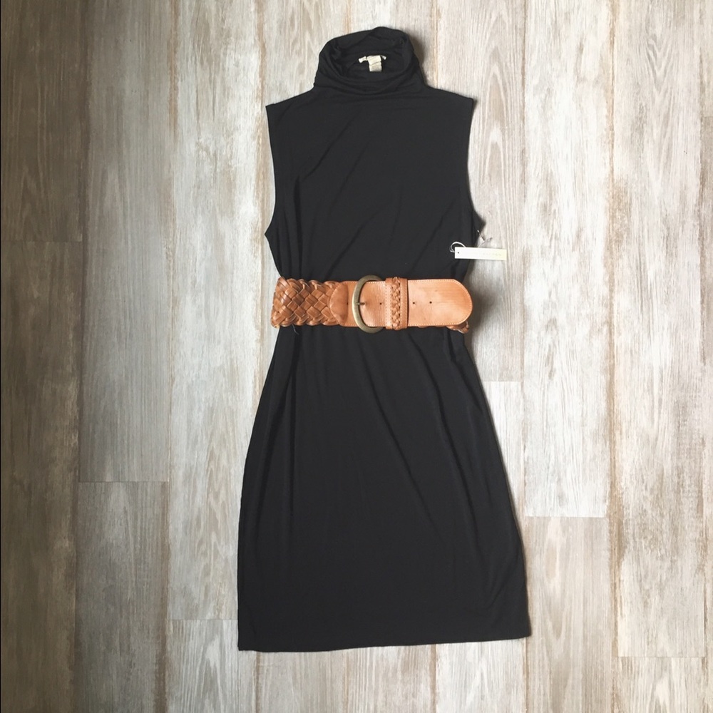 White + Warren scrunch neck sleeveless dress