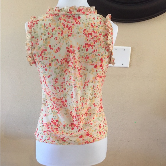 Apostrophe cream red ruffle top - Picture 5 of 7