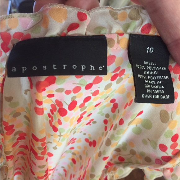 Apostrophe cream red ruffle top - Picture 6 of 7