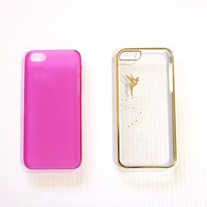 Lot of 2 iPhone 5 / 5s case Cover Pink Clear Gold