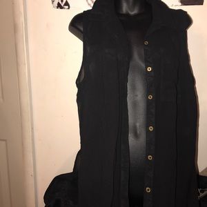 Double slit chiffon cardigan