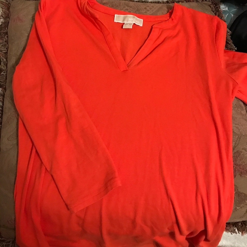 3 quarter length orange top