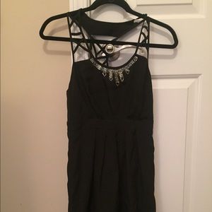 Black strappy minidress