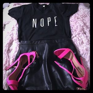 Faux Leather Pencil Skirt