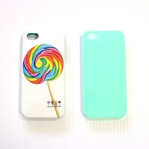 Lot of 2 iPhone 5 /5s case Cover lollipop green