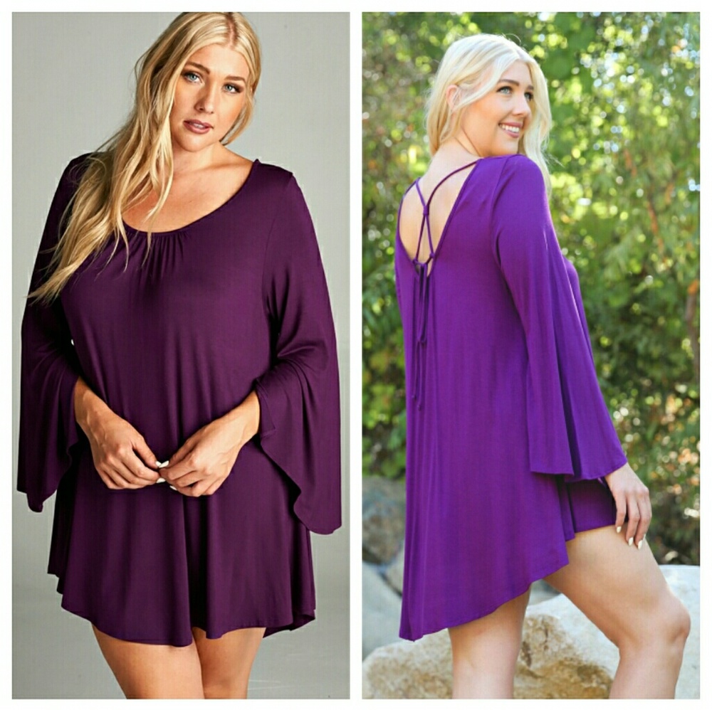 Purple Dress With Criss-Cross Tie In Back